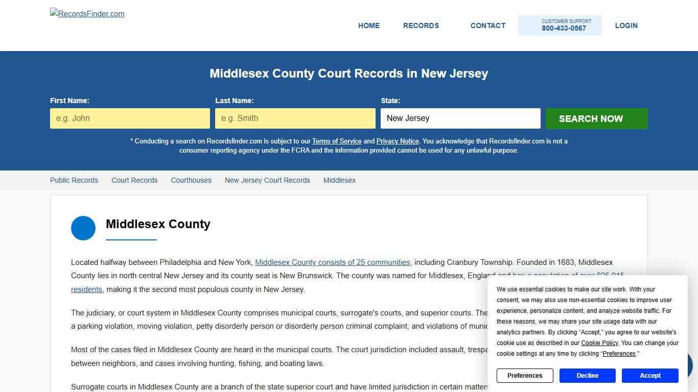 Search Middlesex Court Records & Courthouses, New Jersey NJ