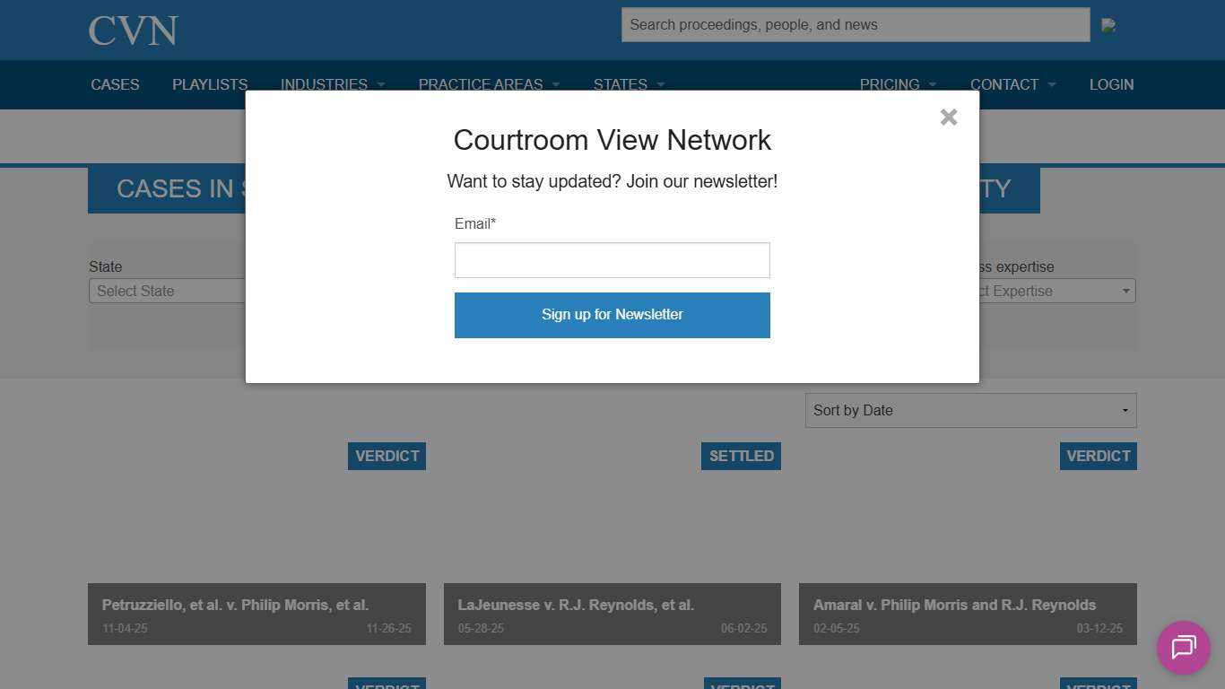 Courtroom View Network (CVN) – Watch trial and courtroom proceeding video live and on demand